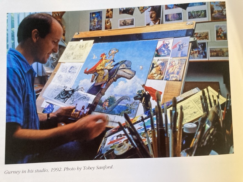 James Gurney working on Dinotopia copying old masters