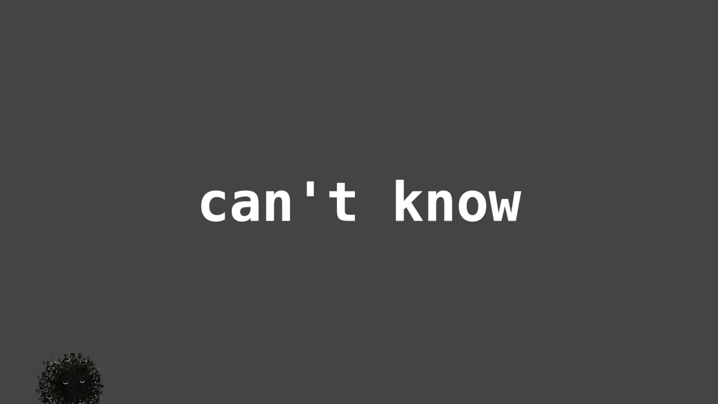 can't know | picture: Sili, in the bottom left, moving right