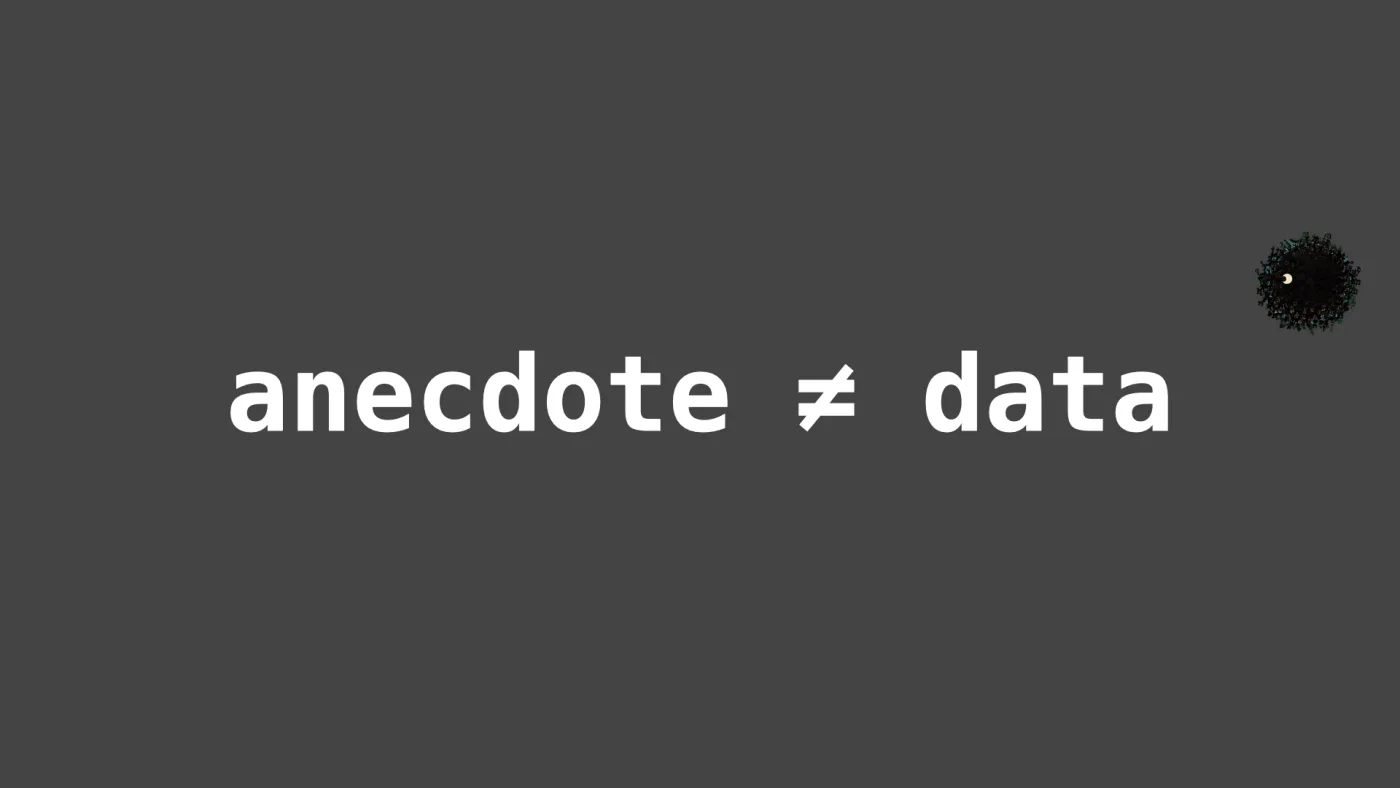 anecdote ≠ data | picture: Sili, small in the distance, over at the right, dropping