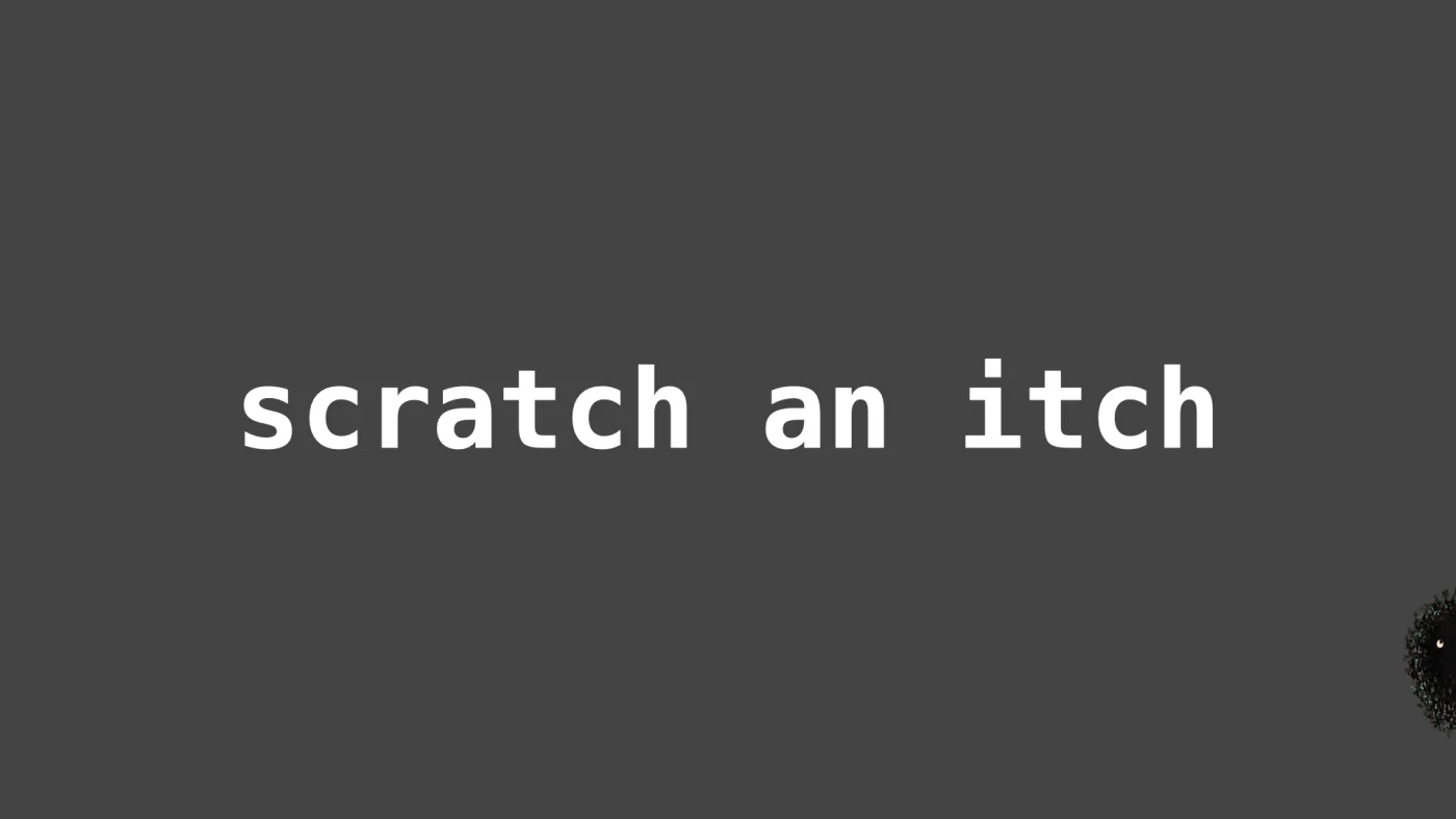 scratch an itch | picture: Sili, in the bottom right, half off the right edge, rising